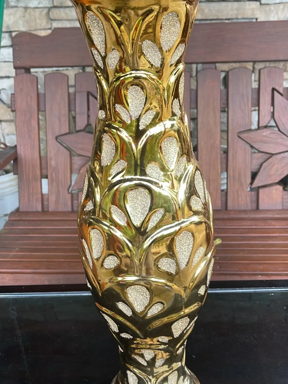 Gold Decorative Accent Vase - Elegant Metallic Home Accent